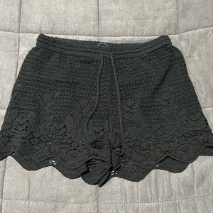 Abercrombie & Fitch Black Crochet Shorts